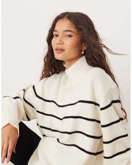 Brave Soul Natural High Neck Loose Fit Jumper