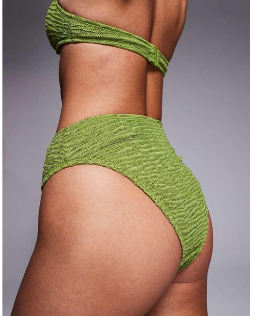 ASOS Green Oceana Azores High Leg High Waist Bikini Bottom
