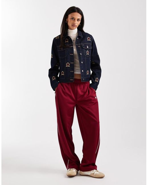 Tommy Hilfiger Red All Over Crest Denim Jacket