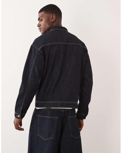 Jack & Jones Blue Fireman Clasp Denim Jacket for men