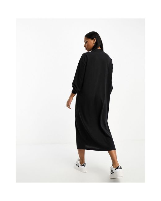 Vero Moda Button Through Maxi Cardigan Dress in Black | Lyst
