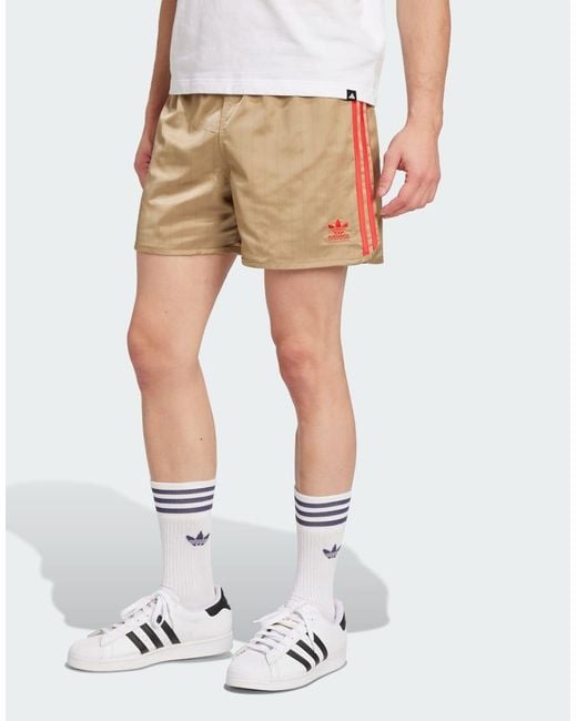 Adidas Originals White David Beckham Originals 3-Stripes Shorts for men