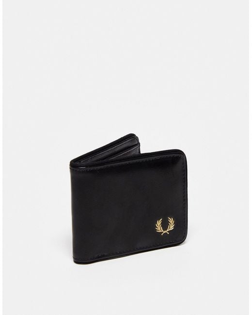 Fred Perry Black Coated Polyester Bifold Wallet for men