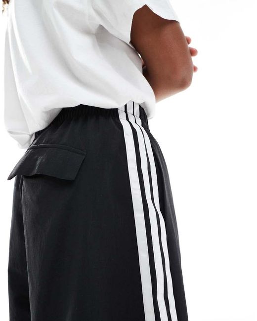 Adidas Originals Black Adidas Essentials 3-Stripes Parachute Pants