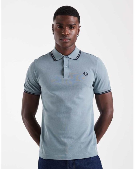 Polo Con Dos Rayas De Fred Perry de hombre de color Blue
