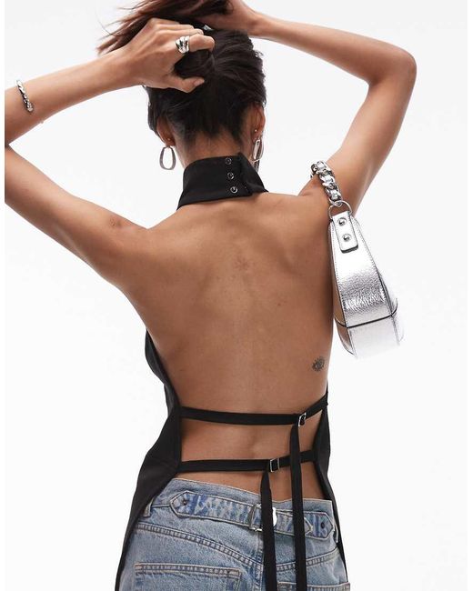 Mango Black Capsule Open Back Halter Top