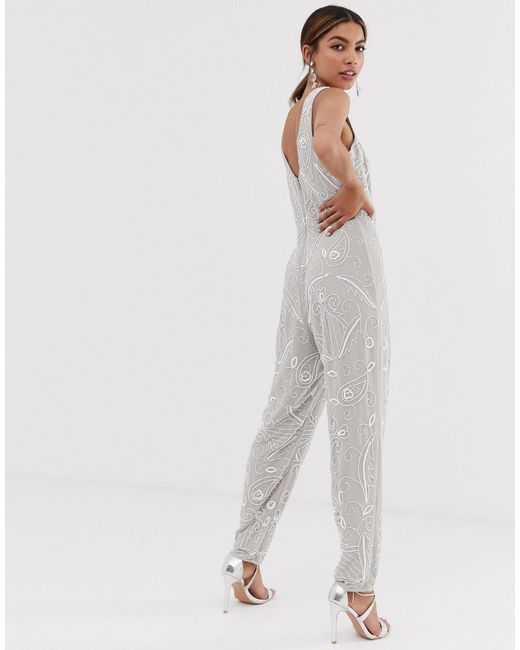 miss selfridge embellished jumpsuit
