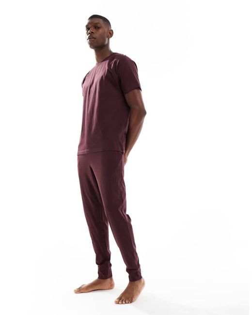New Look Purple T-shirt And Trackies Pyjama Set for men