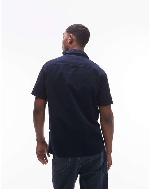 Tommy Hilfiger Blue Cord Camp Shirt for men