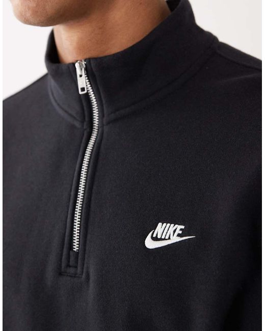Nike Black Club Logo 1/4 Zip Sweatshirt for men