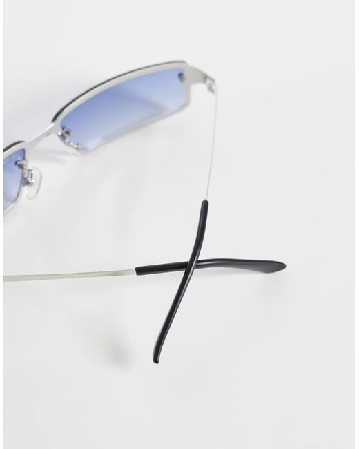 ASOS Blue Wrap Sunglasses for men