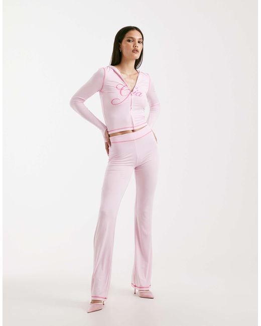 I.AM.GIA Pink Blare Logo Back Print Contrast Stitch Track Pant Co-Ord