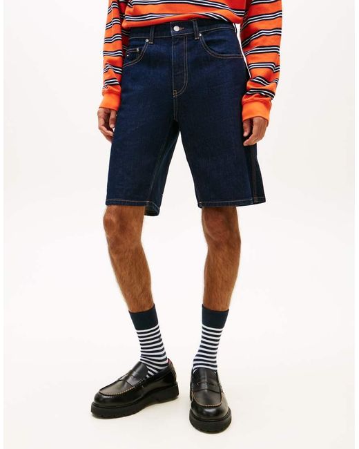 Tommy Hilfiger White Jaimie Relaxed Skater Denim Shorts for men
