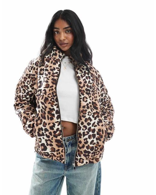 Giacca Bomber Trapuntata Leopardata di Wednesday's Girl in Brown