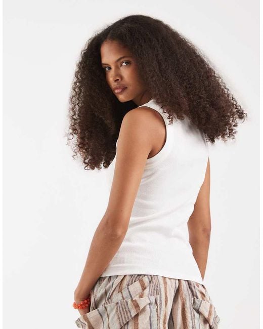 Vero Moda Brown Scent Of Summer Embroidered Graphic Rib Vest