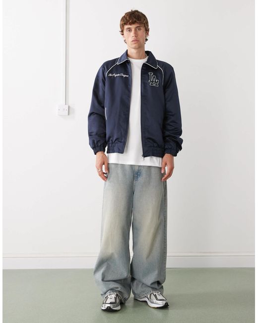 KTZ Blue La Dodgers Varsity Bomber Jacket for men