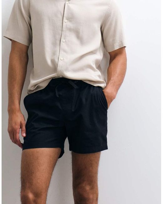 ASOS White 2 Pack Slim Linen Blend Shorts for men