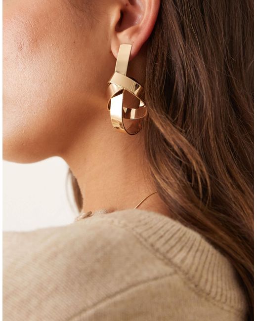 Mango Brown Statement Drop Earings