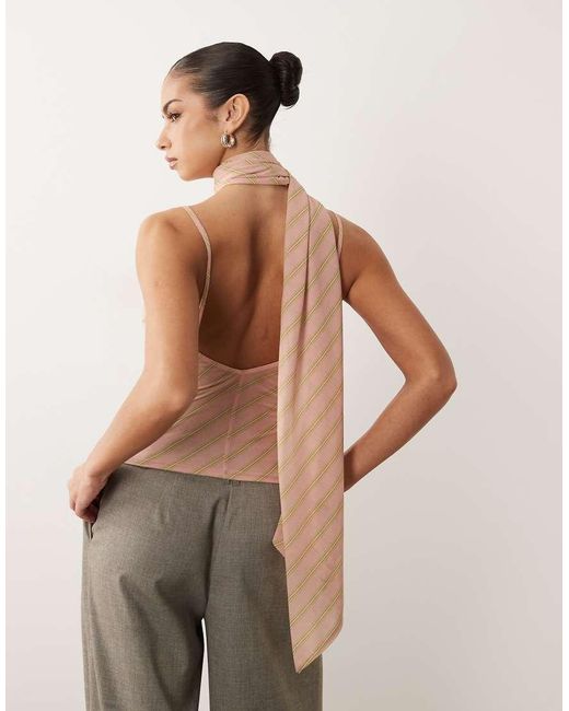 ASOS Natural Stretch Chiffon Scarf Wrap Top