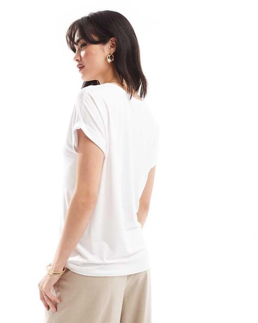 ONLY White Soft Round Neck T-shirt