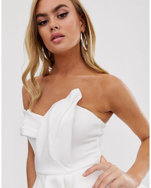 lipsy bandeau peplum midi dress