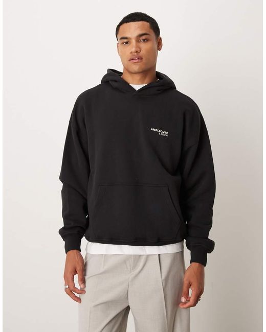 Abercrombie & Fitch Hoodie Met Logo Op De Borst En Zak Aan De Voorkant in het Black voor heren