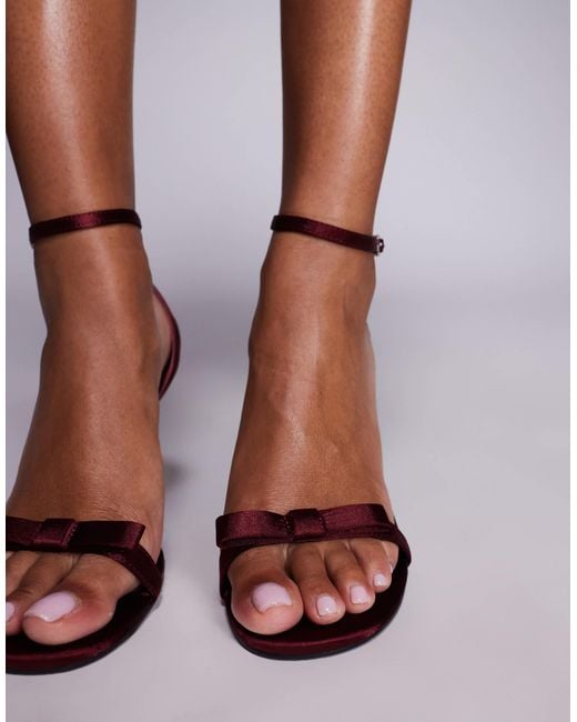 Public Desire Brown Novie Heeled Sandals With Bow