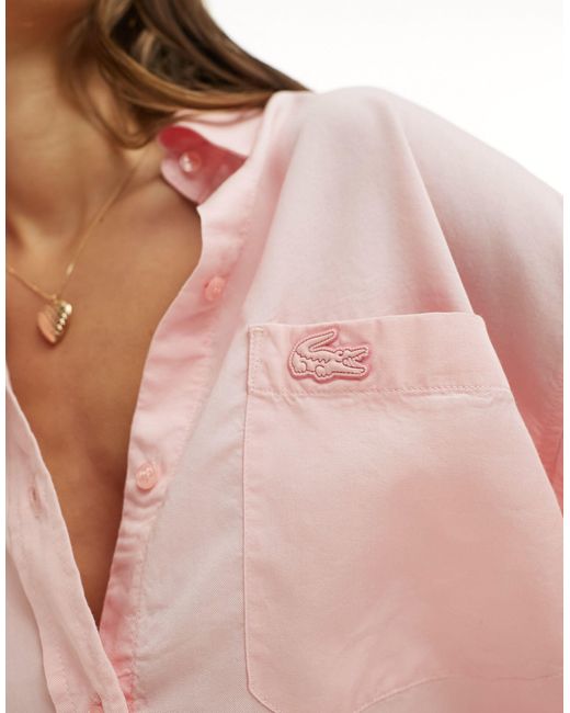 Camisa extragrande Lacoste de color Pink