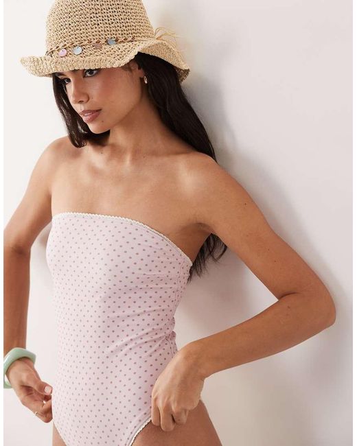Abercrombie & Fitch Pink Reversible Bandeau Swimsuit