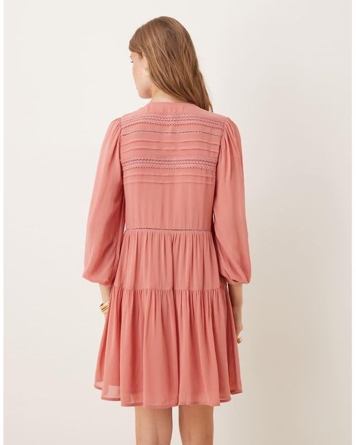 Nobody's Child Pink Marley Boho V-Neck Mini Dress
