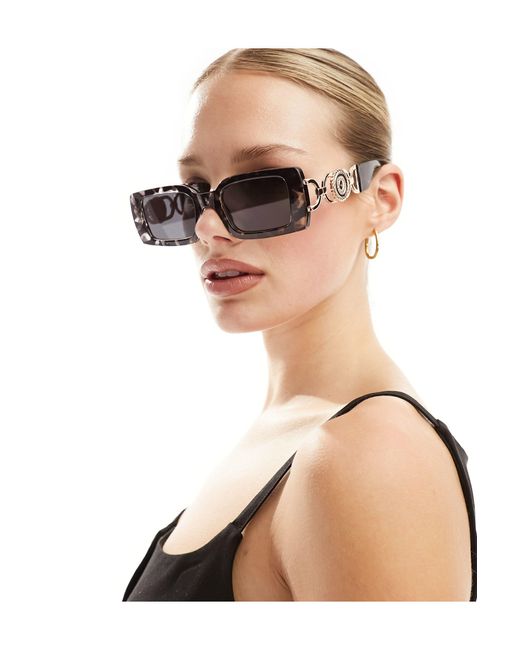 Reclaimed (vintage) Black – rechteckige 90er-sonnenbrille