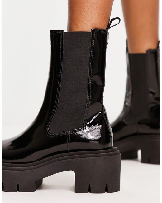 & Other Stories Patent Leather Chunky Heeled Boots in Black | Lyst