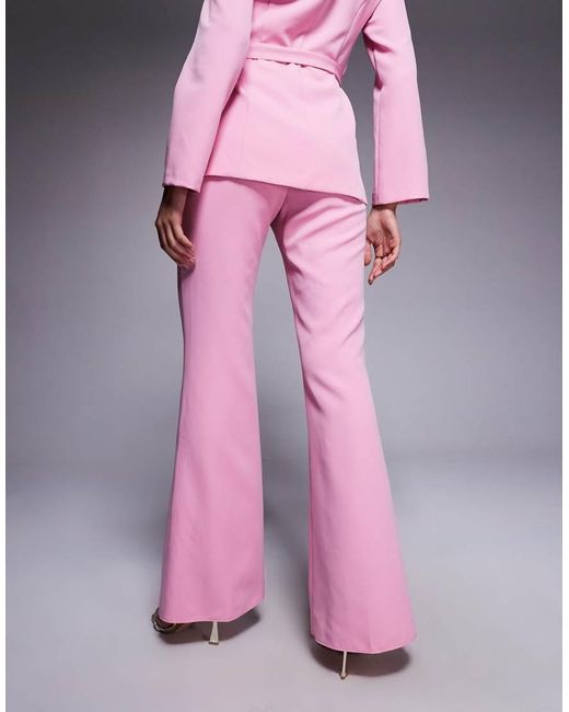 Pantalones Rosas De Corte Recto De (Parte De Un Conjunto) ASOS de color Pink