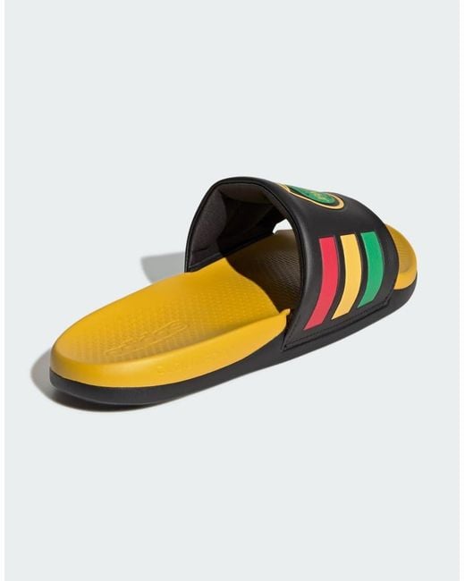 Adidas Originals Yellow Adilette Comfort 2.0 Jamaica Slides