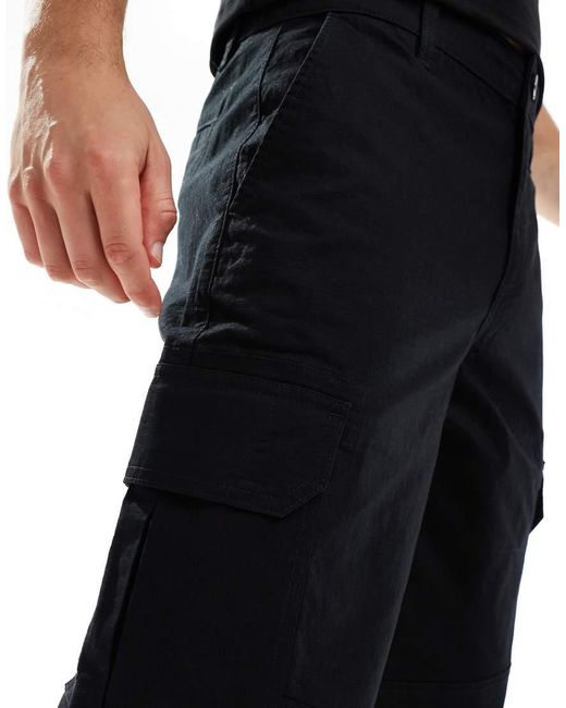 New Look Black Ripstop Cargo Trousers for men