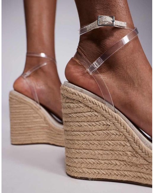 Asos Design Wide Fit Brown Tamika Espadrille Wedges