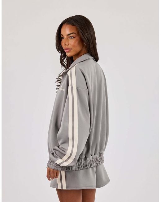 CERNUCCI Gray Funnel Neck Taping Zip Through Track Jacket