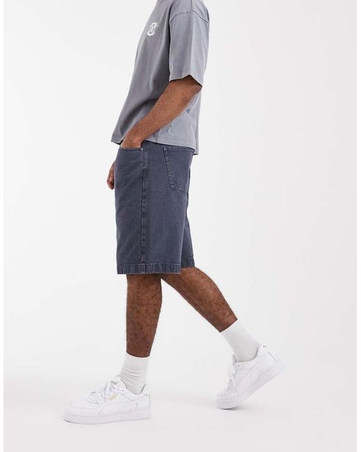 ASOS Blue Loose Denim Jorts for men