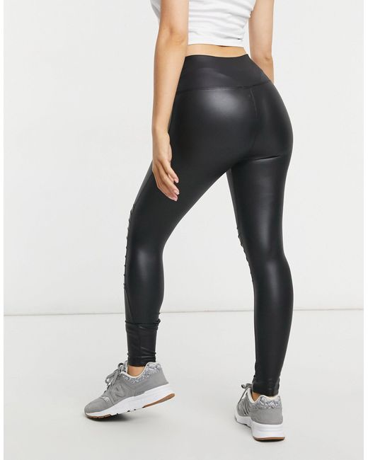 Denim Faux Leather Biker leggings 