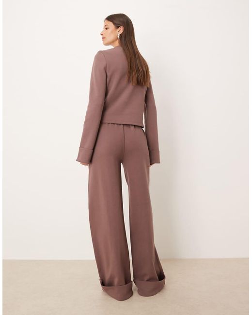 ASOS Natural Interlock Turnback Hem Sweatpants