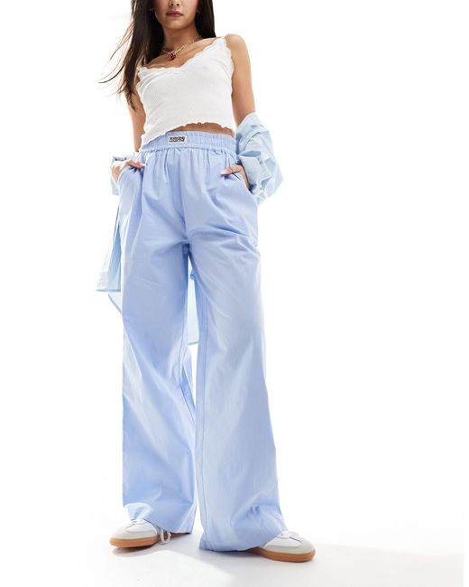 ASOS Blue Woven Trousers With Label