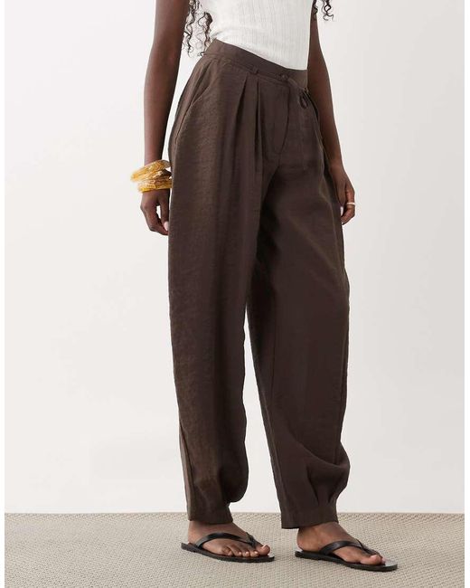 Miss Selfridge Brown Tailored Fluid Balloon Trouser