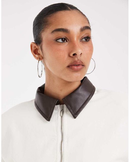 ASOS White Zip Through Cinch Jacket