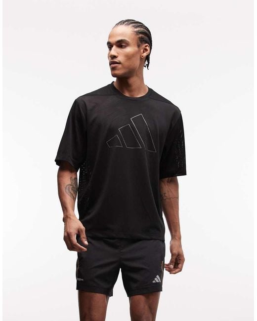 Adidas Originals Black Adidas Training Essentials Mesh T-shirt for men