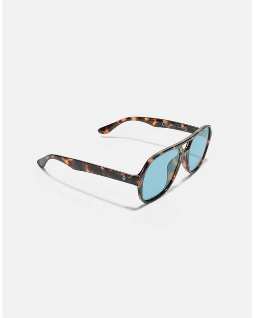 Stradivarius Blue Double Bridge Resin Sunglasses