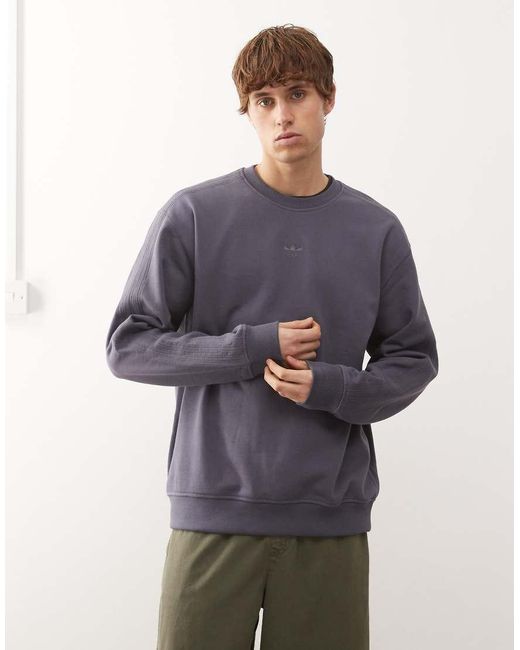 Adidas Originals Blue Premium Essentials Crew Sweatshirt for men