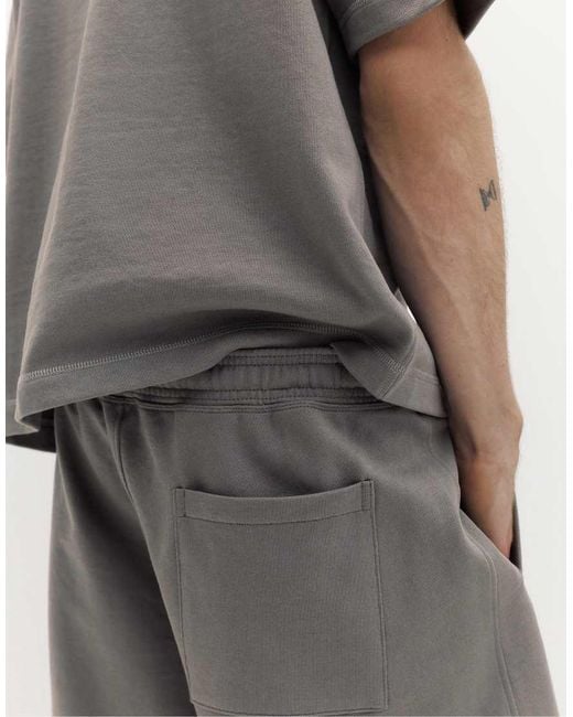 Pull&Bear Gray Bermuda jogger With Logo for men