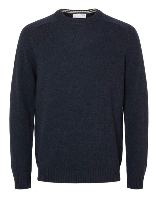 SELECTED Blue Knitted Jumper for men
