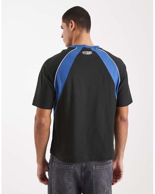 Cotton On Blue Boxy Oversized Graphic T-shirt for men