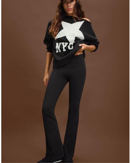 Stradivarius Black Flared leggings